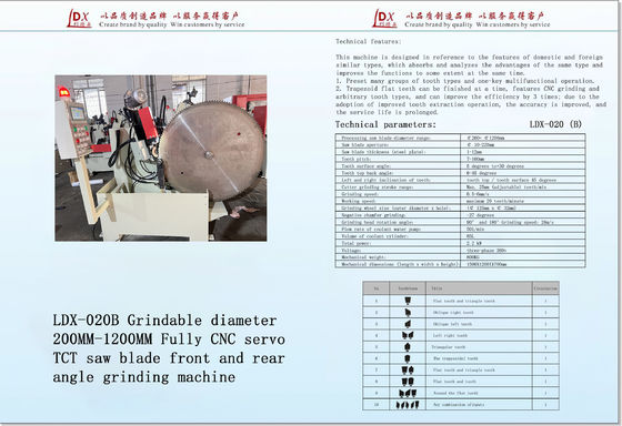 LDX-020B Voll CNC Front und Hinterwinkel TCT Sägeblatt Schleifmaschine