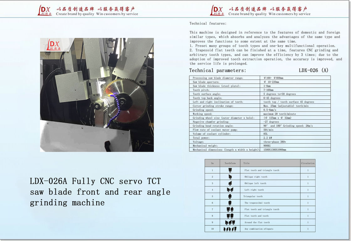 Ull CNC Servo-Zuführung TCT Sägeblatt Schleifmaschine mit Leiterzähne LDX-026A